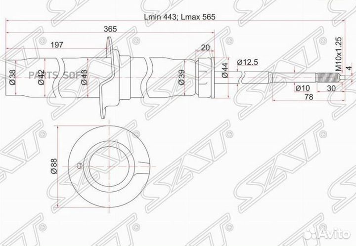 SAT ST-51605-S1A-G22 Стойка передняя honda accord