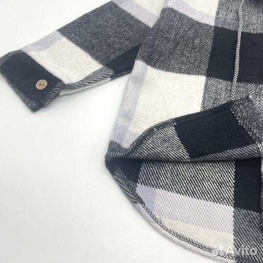 Рубашка в клетку с капюшоном