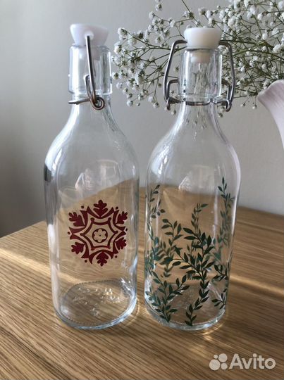 Две стеклянные бутылки IKEA