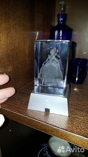 Стеклянный куб балерина(декор)