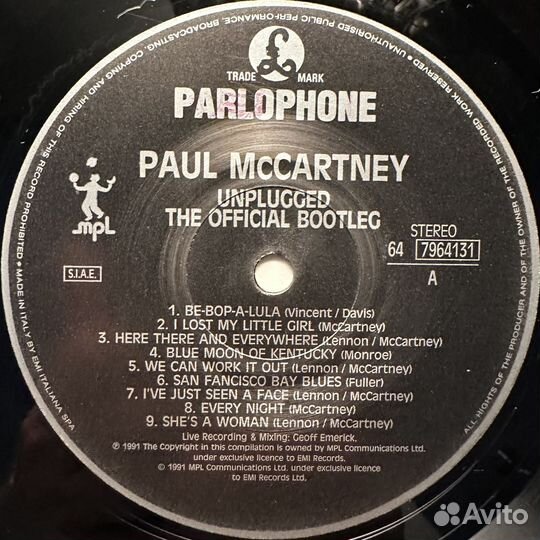 Paul McCartney – Unplugged (Италия 1991г.)