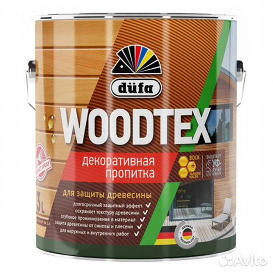 Средство деревозащитное dufa Woodtex 3л махагон, а