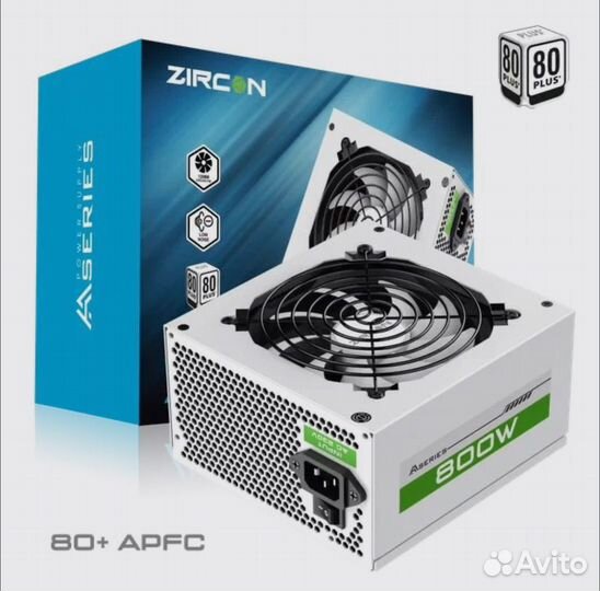 Новый Блок питания 800w 80+apfc (белые провода)
