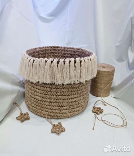 Корзина из джута ручная работа
