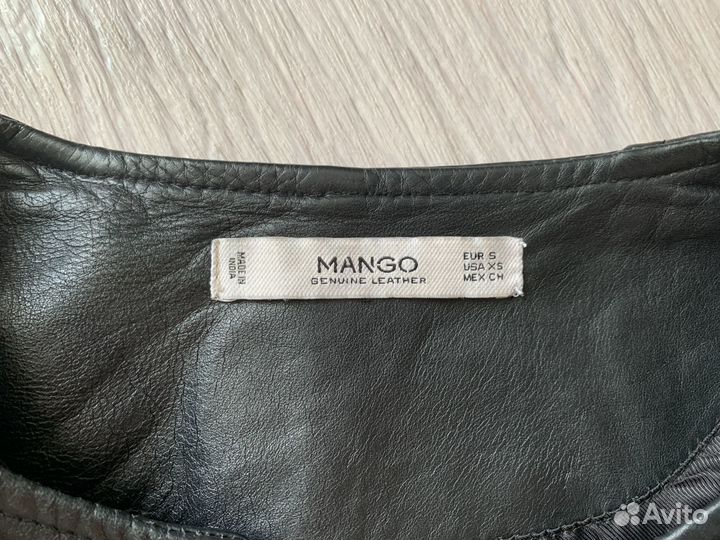 Кожаная куртка mango 42-44