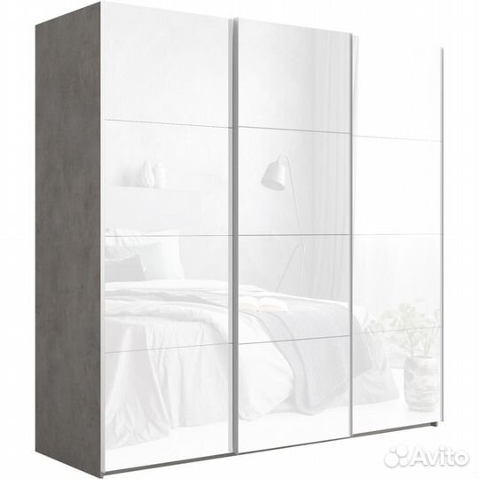 Шкаф-купе Эста 3-х дверный Цельный (12 Белых стеко