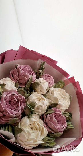 Съедобный букет из зефира Пионы