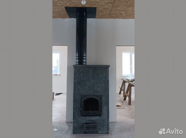 Печь полностью из натурального камня