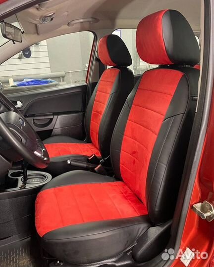 Авточехлы из алькантары Ромб VW Polo II Автопилот