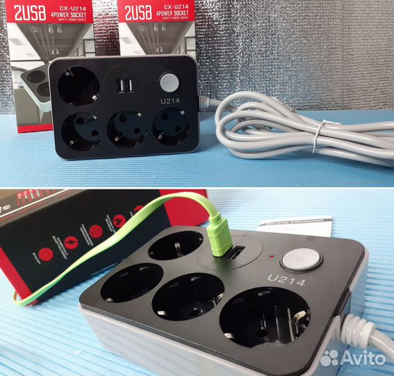 Сетевой удлинитель 4 розетки 2 Usb порта Lonio