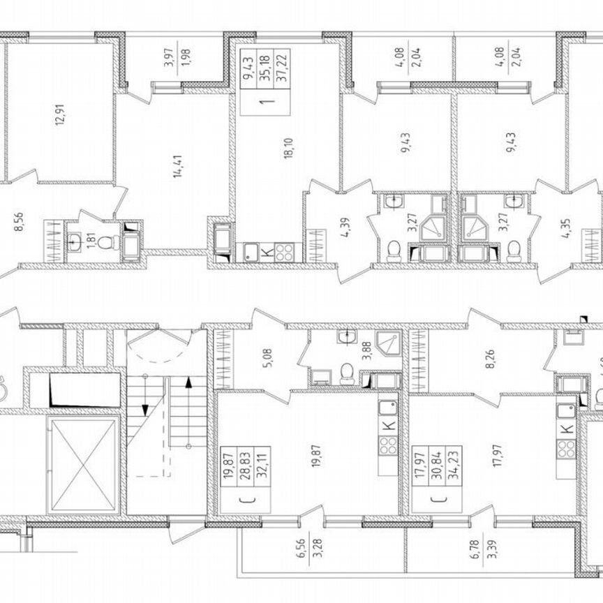 2-к. квартира, 35,2 м², 1/8 эт.