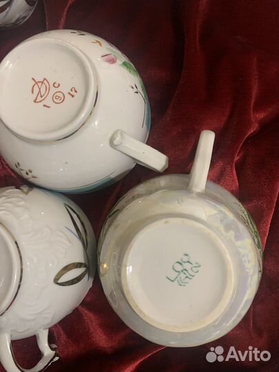 Чашки,молочник,фарфор вербилки