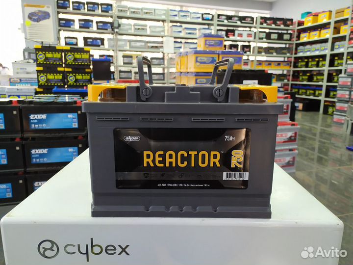 Аккумулятор 75ач 750А Реактор прямой полярности