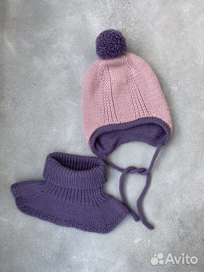 Вязаные шапки для девочек на 2-4года