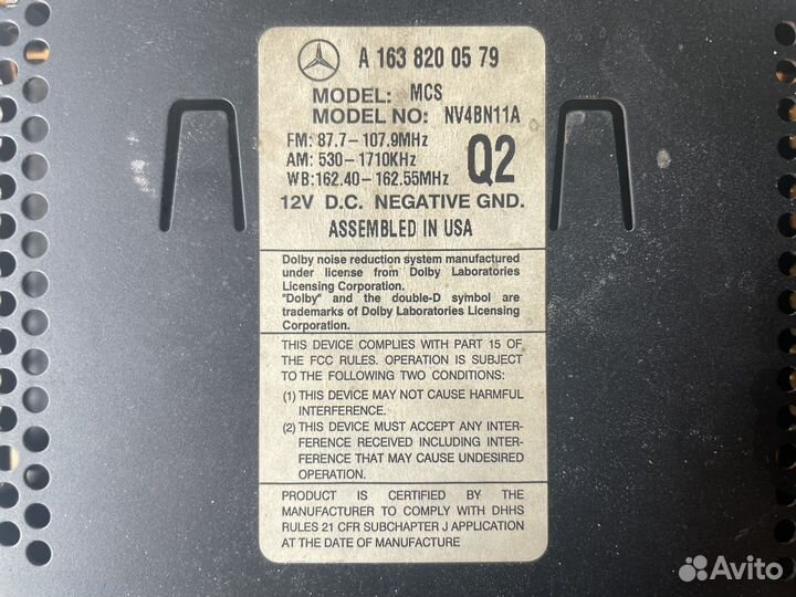 Магнитола mercedes comand w163