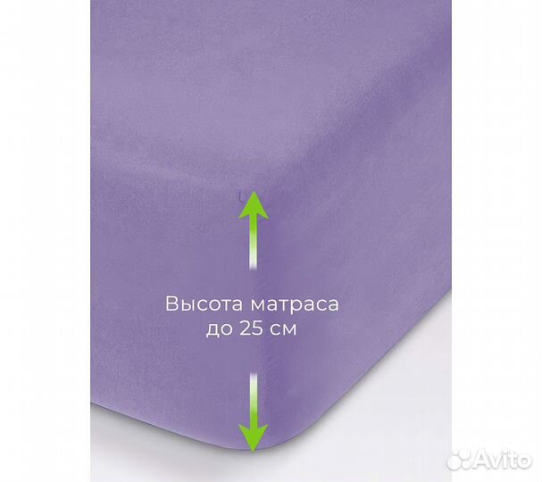 Простынь GoodNight Трикотаж 180х200х20 Лаванда на