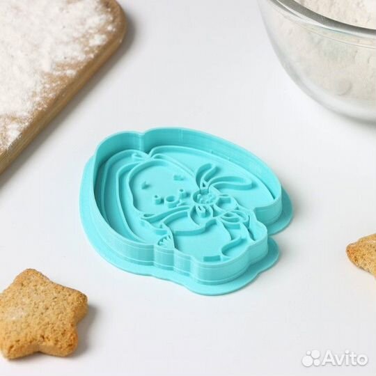 Форма для печенья «Зайка в пижаме», штамп, вырубка