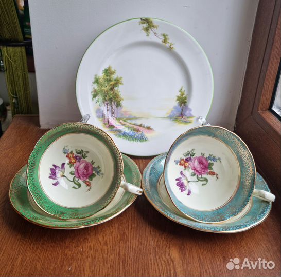 Чайная пара Англия фарфор винтаж