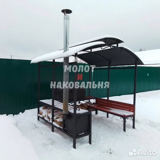 Мангал с крышей