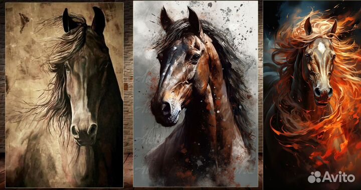Лошади картины на холсте