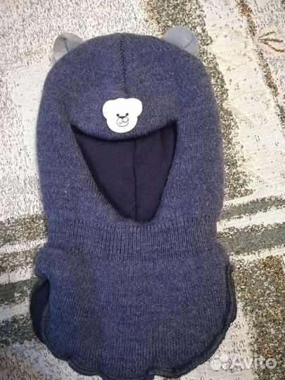 Шапка шлем зимняя 6-12 мес