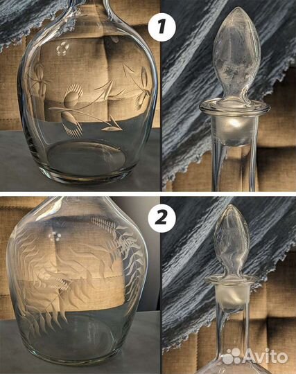 Графины Стопки Рюмки Стекло СССР Винтаж 50-е гг