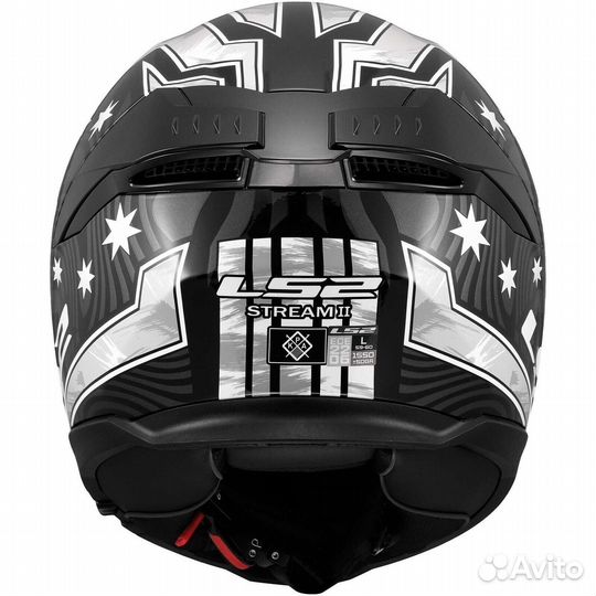 LS2 FF808 stream II galdam Full Face Motorcycle Мотошлем Black White