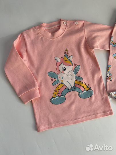 Домашний костюм пижама для девочки с Единорожкой