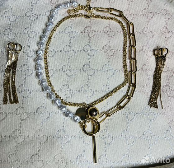 Комплект ожерелье cristian dior
