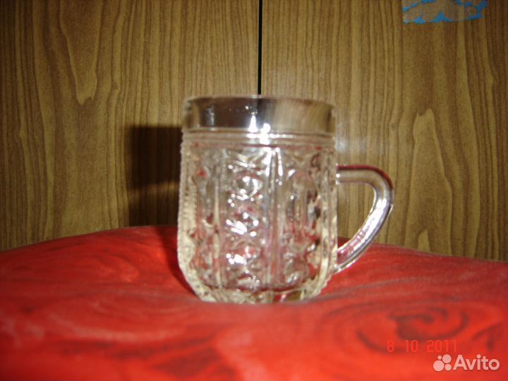 Кружки новые хрустальные, 4 шт