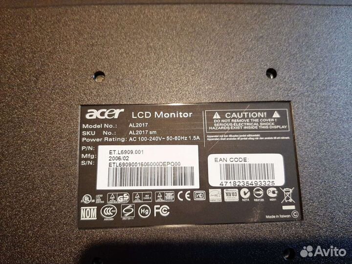Монитор Acer al 2017