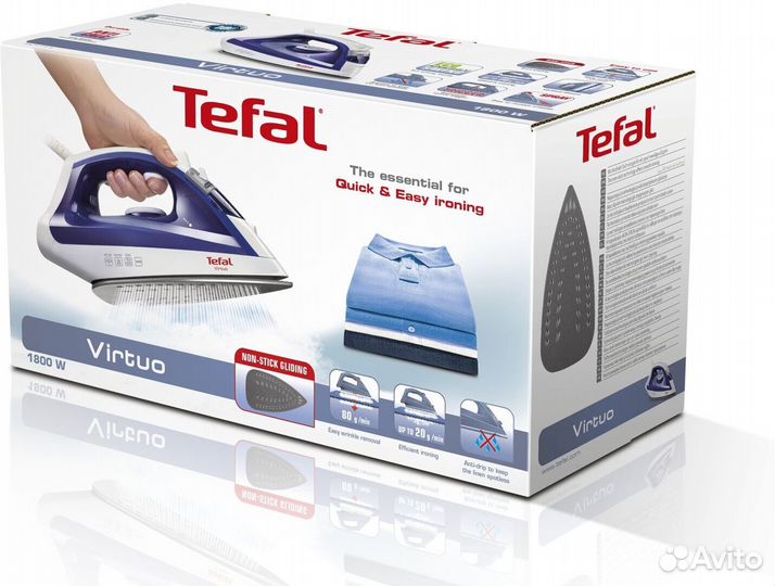 Утюг Tefal Virtuo FV1711E0, белый/синий