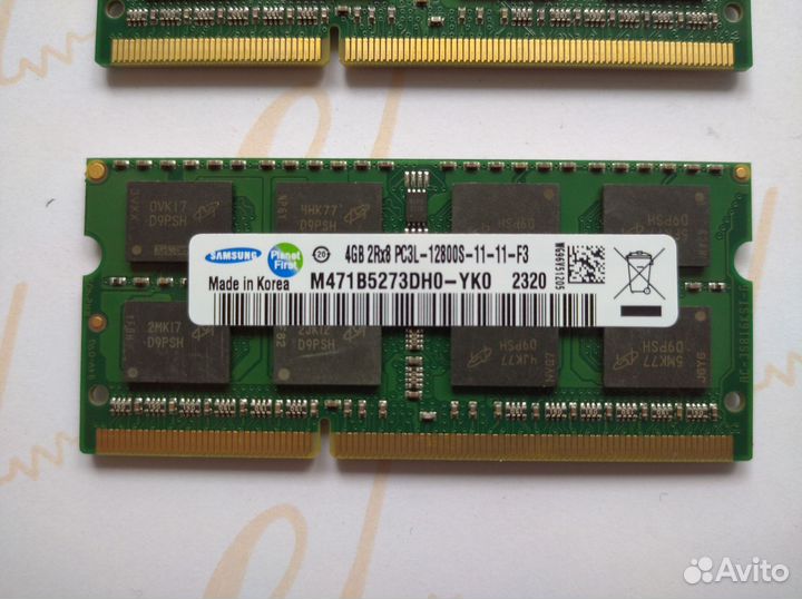 Озу PC3L so-dimm 4gb+4gb