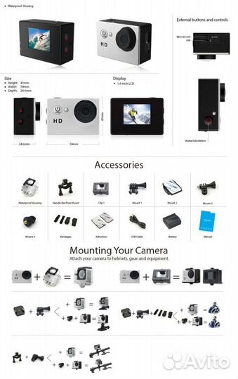 Action camera Sports1080p HD