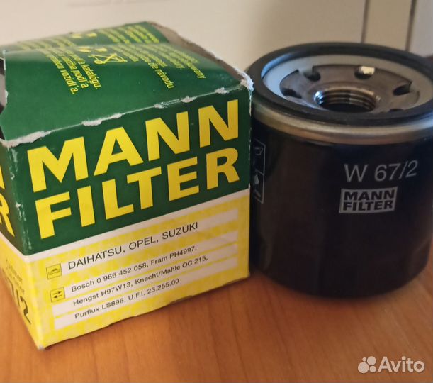 Фильтр масляный Mann filter W67/2