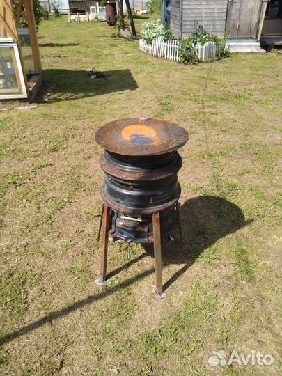 Печь -казан сковорода от борона
