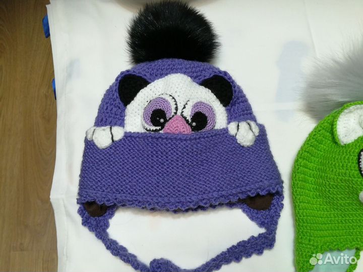Шапка зимняя на флисе на детей