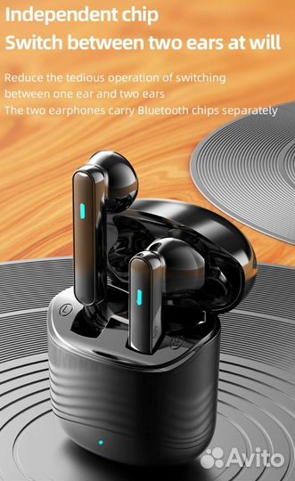 Беспроводные наушники Oukadun зарядка type C новые