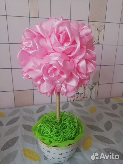 Розы (топиарий). Подарок. Цветы. Интерьер