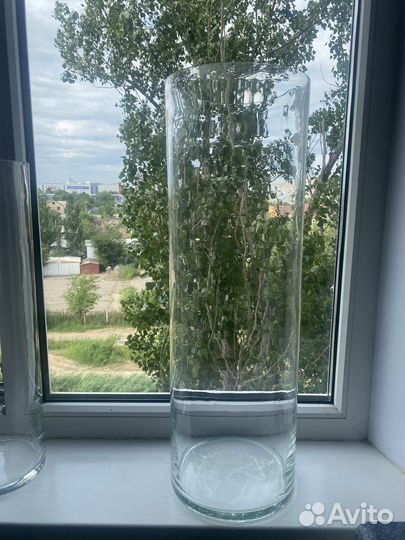 Большие стеклянные вазы для цветов