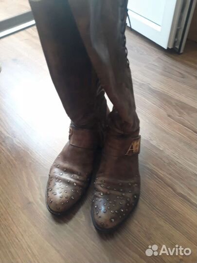Кожаные сапоги, 40р
