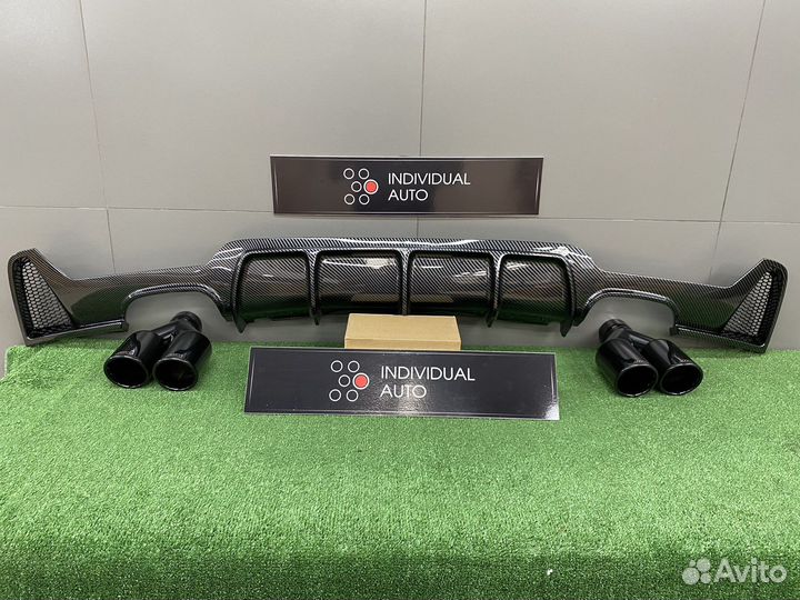 Комплект диффузор BMW 4 F32 карбон + насадки