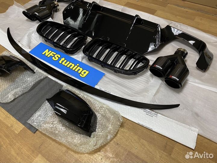 Глянцевый сет для BMW F10 накладки диф спойлер