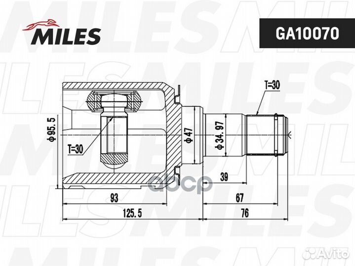 ШРУС toyota land cruiser prado 150 09- внутр. G