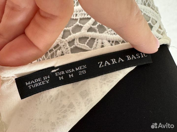 Футболка блузка zara кружевная