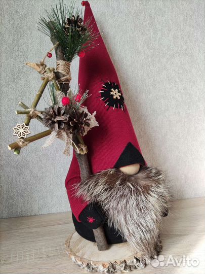 Новогодний скандинавский гном подарок ручной работ