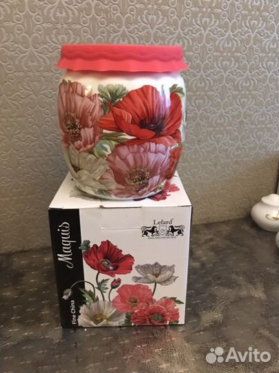 Банка, фарфор, 1л