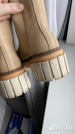 Ботинки челси женские бежевые