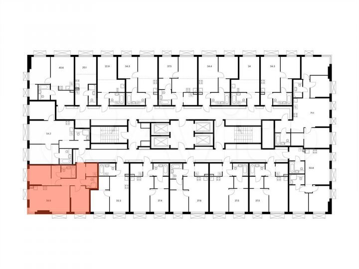 2-к. квартира, 59,9 м², 27/30 эт.