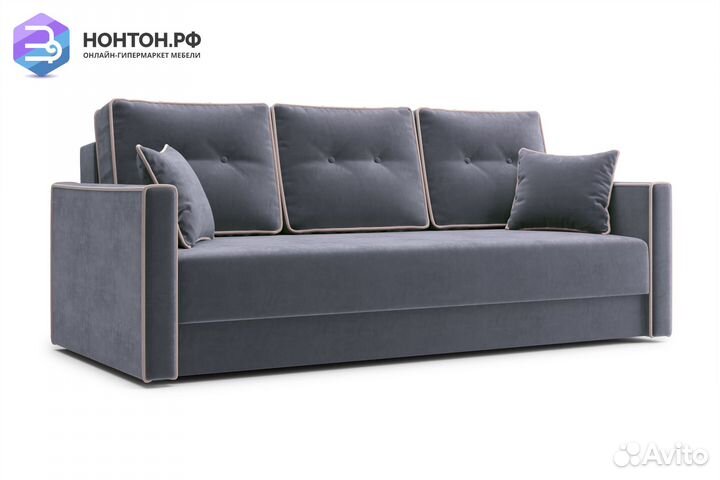 Диван еврокнижка Леон 3-х местный темно-серый